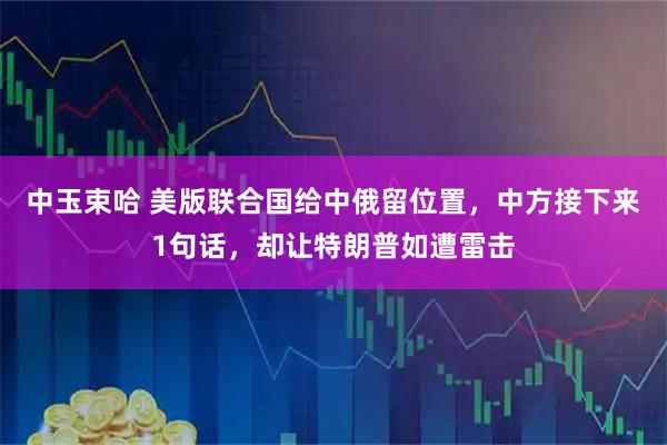 中玉束哈 美版联合国给中俄留位置，中方接下来1句话，却让特朗普如遭雷击