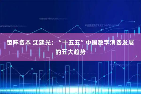 钜阵资本 沈建光：“十五五”中国数字消费发展的五大趋势
