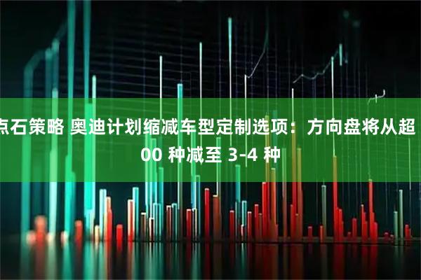 点石策略 奥迪计划缩减车型定制选项:方向盘将从超 100 种减至 3-4 种